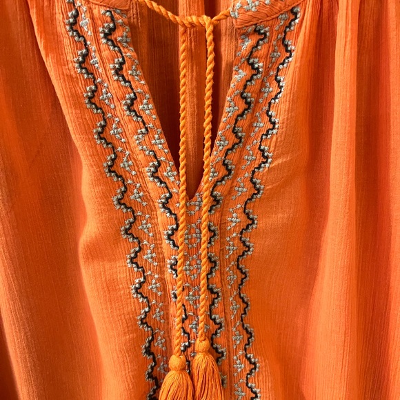 Joie ‘Nelida’ Coral Embroidered Peasant Top Size XS Boho Hippichic - Picture 4 of 5